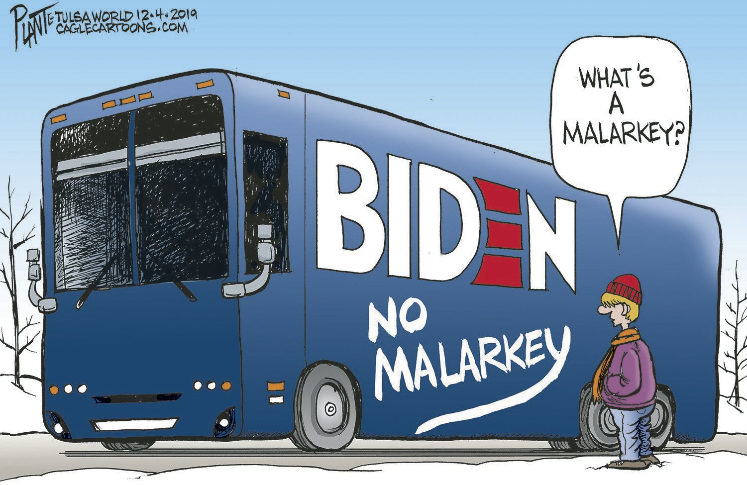 Bruce Plante Cartoon: Biden's Malarkey Bus
